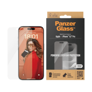 PanzerGlass ® Skærmbeskyttelse iPhone 15 Pro | Classic Fit