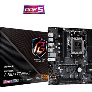 ASRock B650M PG Lightning Motherboard Micro ATX AM5 Socket DDR5