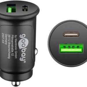 Goobay Dual-USB Auto Fast Charger USB-C™ PD 27W (12/24V) Bil oplader Sort