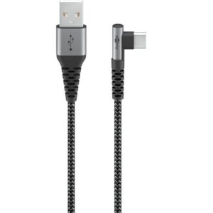 Goobay USB-A til USB-C 90° vinklet kabel 0.5 m Sølv