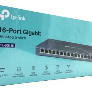 TP-Link TL-SG116 Ikke administreret Gigabit Ethernet (10/100/1000) Sort