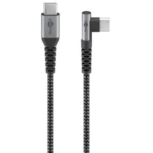 Goobay USB-C 90° vinklet kabel 1 m Sølv