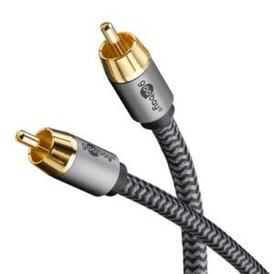 goobay RCA audiokabel 2m stofbeklædt Grå