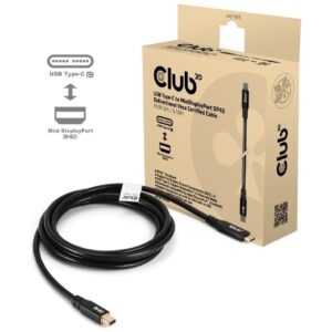 Club 3D CAC-1561 USB-C til Mini DisplayPort 2.1 kabel 2m Sort