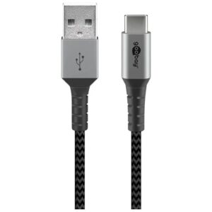 goobay USB 2.0 USB Type-C kabel 0.5m Sort Sølv