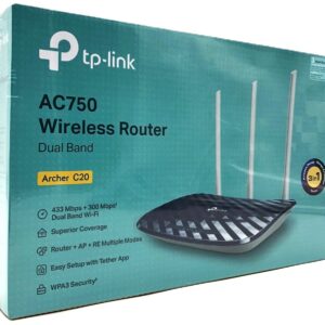TP-Link AC750 trådløs router Hurtigt ethernet Dual-band (2,4 GHz / 5 GHz) Sort, Hvid