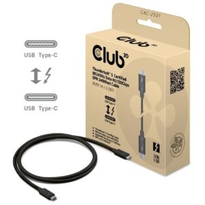 CLUB3D CAC-2501 Thunderbolt kabel 1 m 120 Gbit/sek. Sort