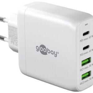 Goobay 4-ports USB GaN Oplader 65W PD Hvid