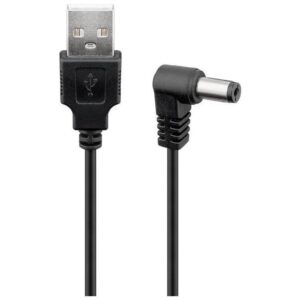 Goobay USB-A til Strøm DC jackstik 5,5 mm Sort 0.5m Strømkabel