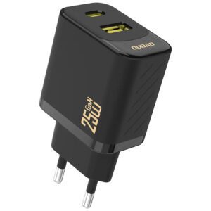 Dudao A26TEU Adapter 25Watt GaN 1xUSB-C 1xUSB-A Sort