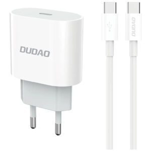 Dudao A14EUC Adapter 20Watt (1m USB-C to USB-C cable included) Hvid