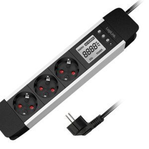 LogiLink Stikdåse 3-stik 16A Sort 1.4m