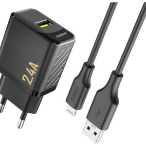 Dudao A23LEU Adapter 12Watt 1xUSB-A (1m USB-A to Lightning cable included) Sort