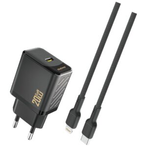 Dudao A26LEU Adapter 20Watt 1xUSB-C (1m USB-C to Lightning cable included) Sort