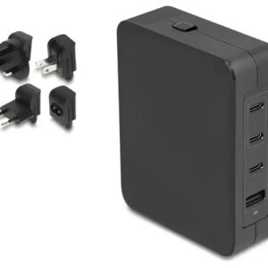 DeLOCK 145Watt Strømforsyningsadapter 3xUSB-C + 1xUSB-A