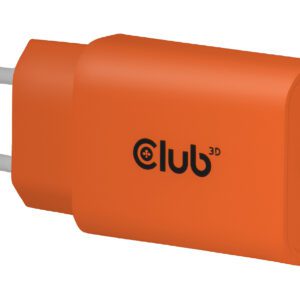 CLUB3D CAC-3023 oplader til mobil enhed Smartphone, Universel Orange Vekselstrøm Hurtig opladning Indendørs