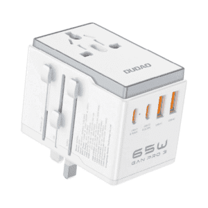Dudao A65Pro Universal Travel Adapter 65Watt GaN 2xUSB-C + 2xUSB-A White