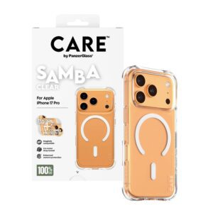 PanzerGlass CARE™ by ® Samba Case Transparent m. Hvid MagSafe iPhone 17 Pro
