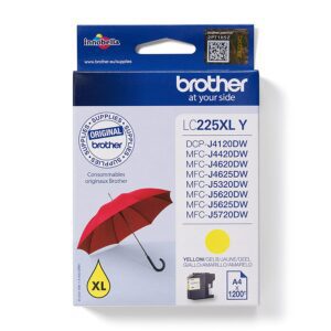 Brother LC225XLY blækpatron 1 stk Original Højt (XL) udbytte Gul