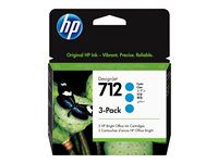 HP 712 DesignJet-blækpatron, cyan, 3 stk., 29 ml