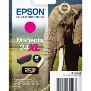 Epson Elephant 24XL elefant Claria Photo HD enkeltpakke magenta blæk