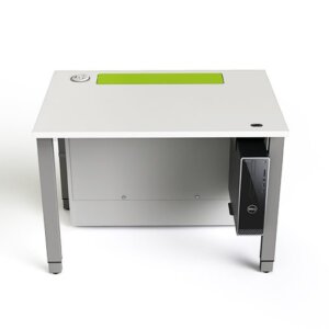 M1 Pop Up ICT Desk With Height Adjustable Desktop Low