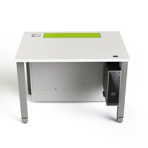 M1 Pop Up ICT Desk With Height Adjustable Desktop Low