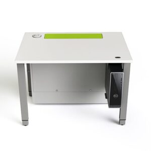 M1 Pop Up ICT Desk With Height Adjustable Desktop Low