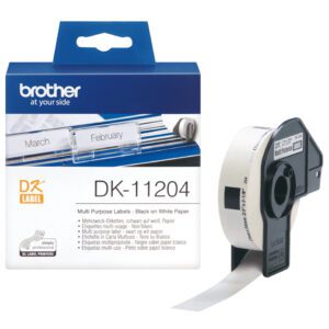 Brother DK-11204 etiketbånd Sort på hvid