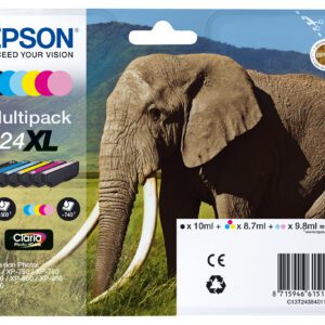 Epson Elephant C13T24384011 blækpatron 6 stk Original Højt (XL) udbytte Sort, Blå, Lys cyan, Magenta, Lys magenta, Gul