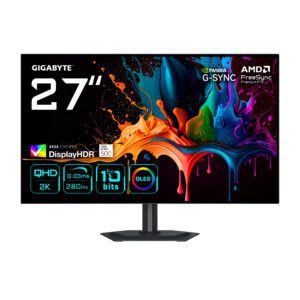 GIGABYTE MO27Q28G computerskærm 68,6 cm (27") 2560 x 1440 pixel Quad HD OLED Sort