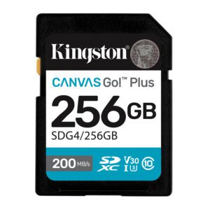 Kingston Technology Canvas Go! Plus 256 GB SDXC Canvas Go Plus Gen4 200 MB/s C10 UHS-I U3 V30