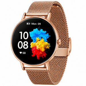 Garett Verona 2 Gold-Steel Mesh Smartwatch
