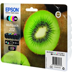Epson Kiwi 202 blækpatron 1 stk Original Standard udbytte Sort, Foto sort, Blå, Magenta, Gul
