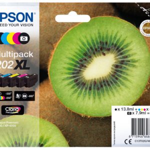 Epson Kiwi 202XL blækpatron 1 stk Original High (L) Yield Sort, Foto sort, Blå, Magenta, Gul