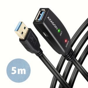 Axagon ADR-305 USB 3.2 Gen 1 A-M -> A-F active extension/repeater cable 5m - Kabel - Digital/Daten USB-kabel USB 3.2 Gen 1 (3.1 Gen 1) USB A 5 Gbit/sek. Sort