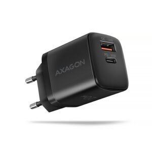 Axagon ACU-PQ20 wall charger QC3.0/AFC/FCP+ PD type-C 20 W - schwarz - USB Typ C Mobiltelefon, Smartphone, SmartWatch, Tablet, Universel Sort Vekselstrøm Hurtig opladning Indendørs