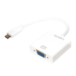 LogiLink UA0237A videokabel adapter 0,14 m USB Type-C VGA (D-Sub) Hvid