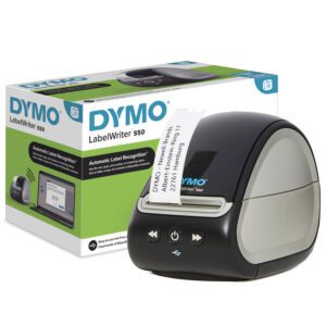DYMO LabelWriter 550 etiketprinter | Etiketmaskine med direkte termisk udskrivning | Automatisk etiketgenkendelse | Udskriver adresseetiketter, forsendelsesetiketter, stregkodeetiketter m.m. | EU 2-benet stik