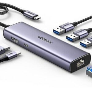 Ugreen 15598 interface hub USB 3.2 Gen 1 (3.1 Gen 1) Type-C 5000 Mbit/s Sølv