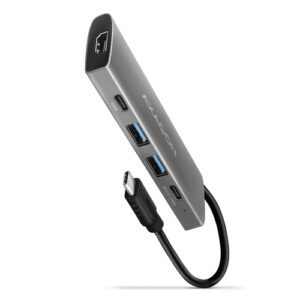 Axagon HMC-5G21 dockingstation Ledningsført USB 3.2 Gen 2 (3.1 Gen 2) Type-C Grå