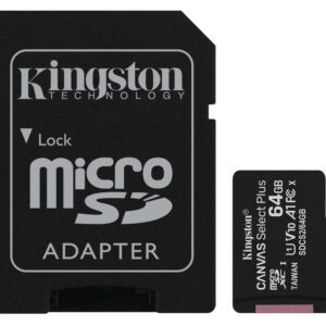 Kingston Technology Canvas Select 64 GB micSDXC Plus 100R A1 C10-kort + ADP