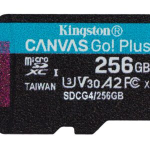 Kingston Technology 256 GB microSDXC Canvas Go! Plus Gen4 200R A2 U3, enkelt pakke uden ADP