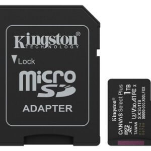 Kingston Technology 1 TB microSDXC Canvas Select Plus Gen3 150 MB/s A1-kort + adapter