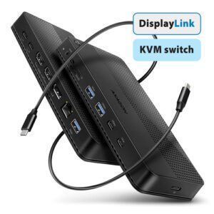 Axagon HMC-DL-KVM dockingstation Ledningsført USB 3.2 Gen 2 (3.1 Gen 2) Type-C Sort