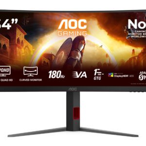 AOC G4 CU34G4CA computerskærm 86,4 cm (34") 3440 x 1440 pixel Wide Quad HD Sort, Rød