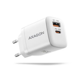 Axagon ACU-PQ33W oplader til mobil enhed Universel, Tablet, Mobiltelefon, Strømbank, Smartphone, SmartWatch Hvid Vekselstrøm Hurtig opladning Indendørs