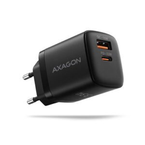 Axagon ACU-PQ33 oplader til mobil enhed Universel, SmartWatch, Smartphone, Strømbank, Mobiltelefon, Tablet Sort Vekselstrøm Hurtig opladning Indendørs